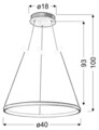 Lustra Lune, Candellux, 40 x 100 cm, 1 x LED, 25W, crom