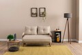 Canapea extensibilă cu 2 locuri, Futon, 859FTN2722, Metal , Crem
