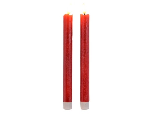 Set 2 lumanari cu led , lumineo, 2x24 cm, rosu