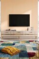 Comoda TV, Hanah Home, Ilay, 180x41x30 cm, White / Travertine / Gold
