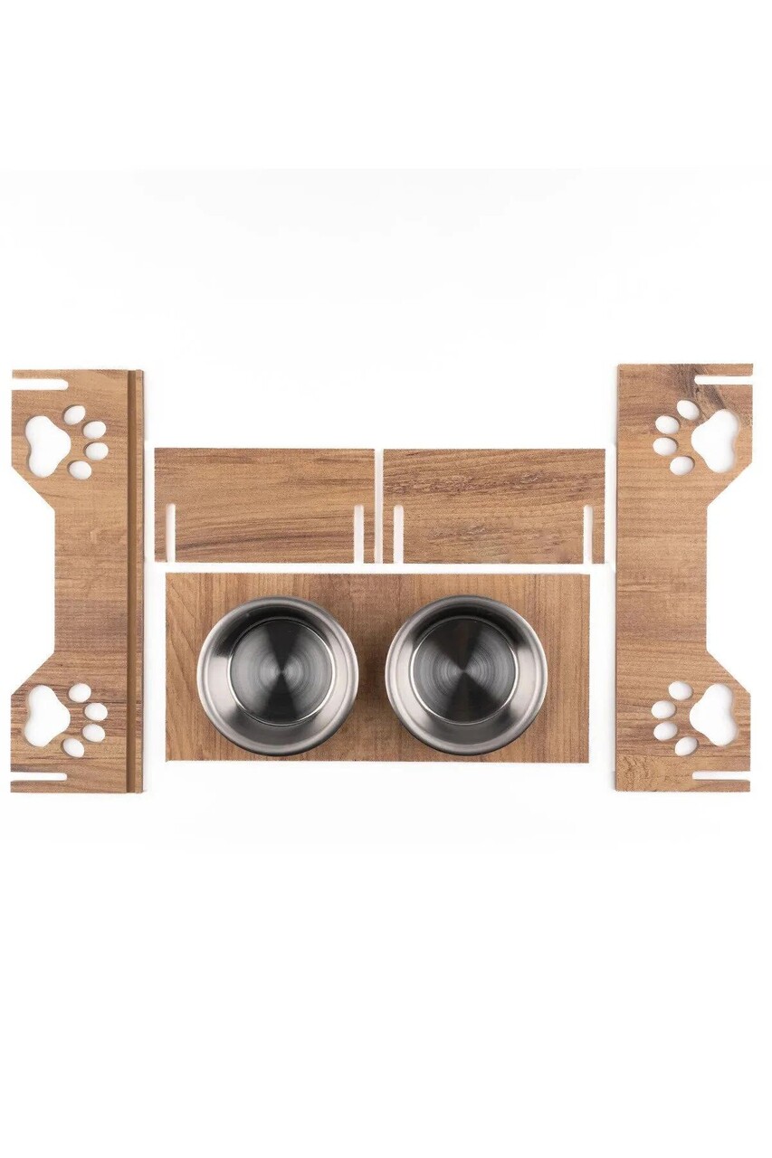 Bol pentru hrana animale de companie, Paws &amp; Whiskers, Apvm6, MDF , Multicolor - imagine 4