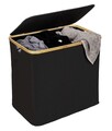 Cos pentru rufe Ecori, Wenko, 57x37x50 cm, bambus/poliester/polietilena, negru/natur