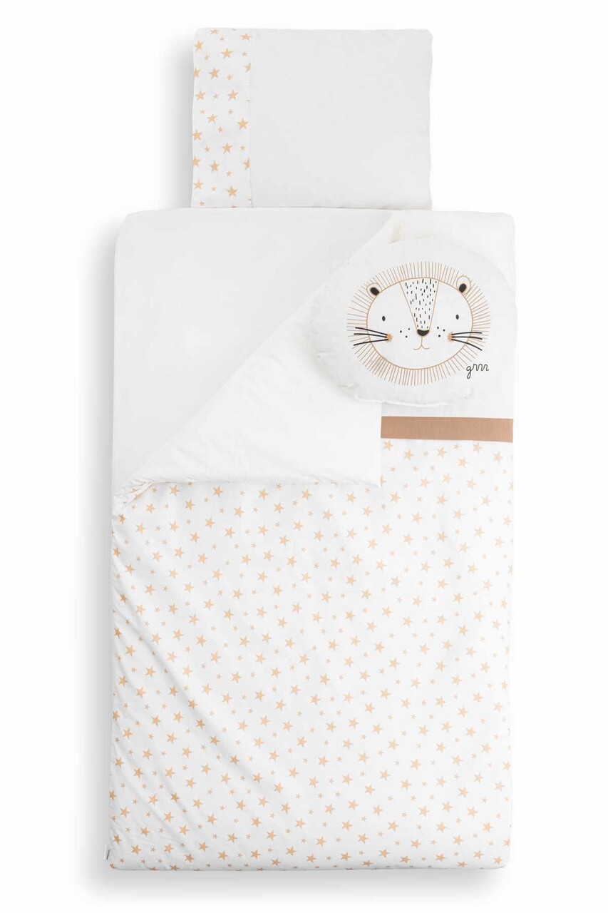 Set de dormit pentru bebelusi cu protectie laterala, Wallxpert, Park, Bej - imagine 6