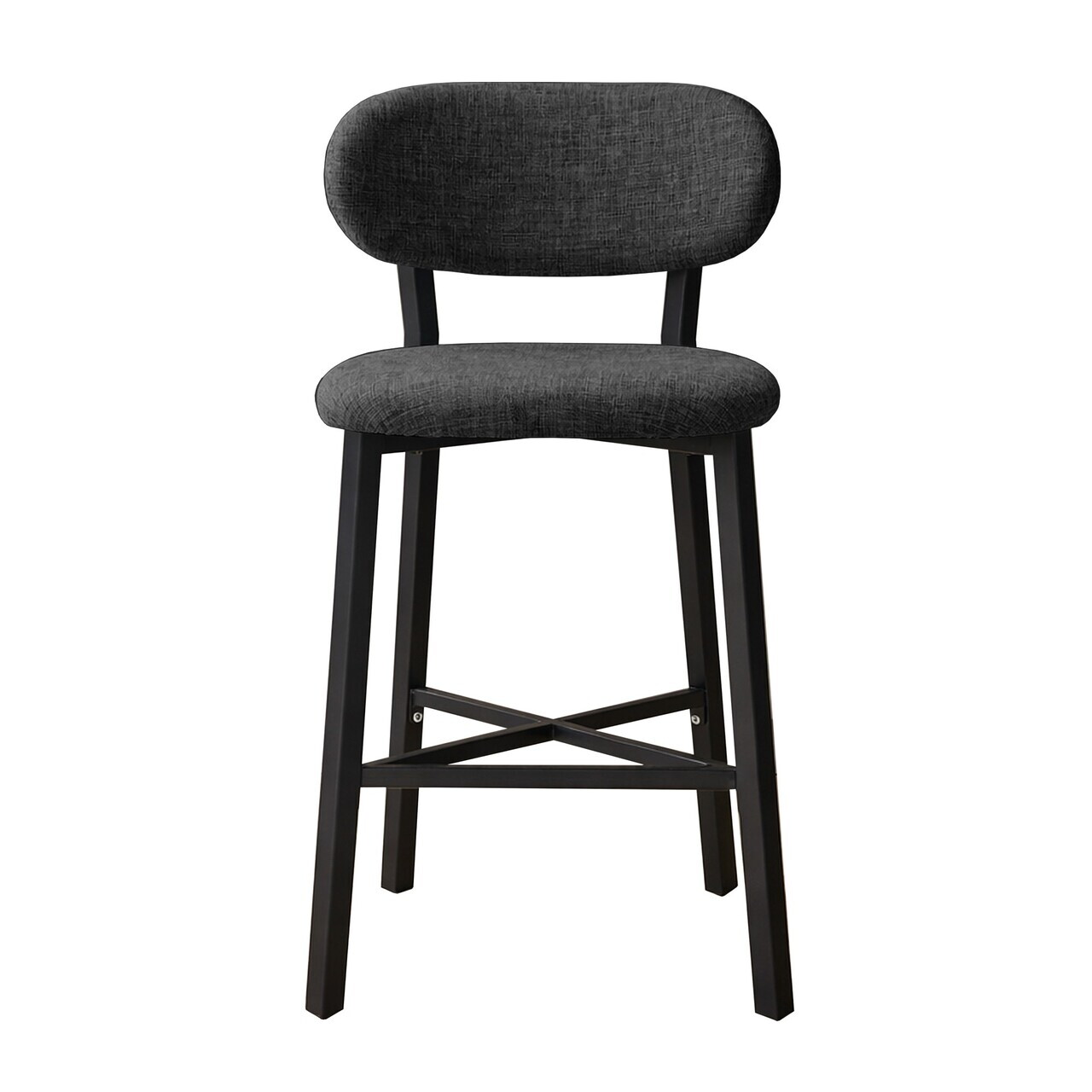 Scaun de bar, Hanah Home, Luna, 42x100x45 cm, Fier/Poliester/In, Antracit — imaginea 5