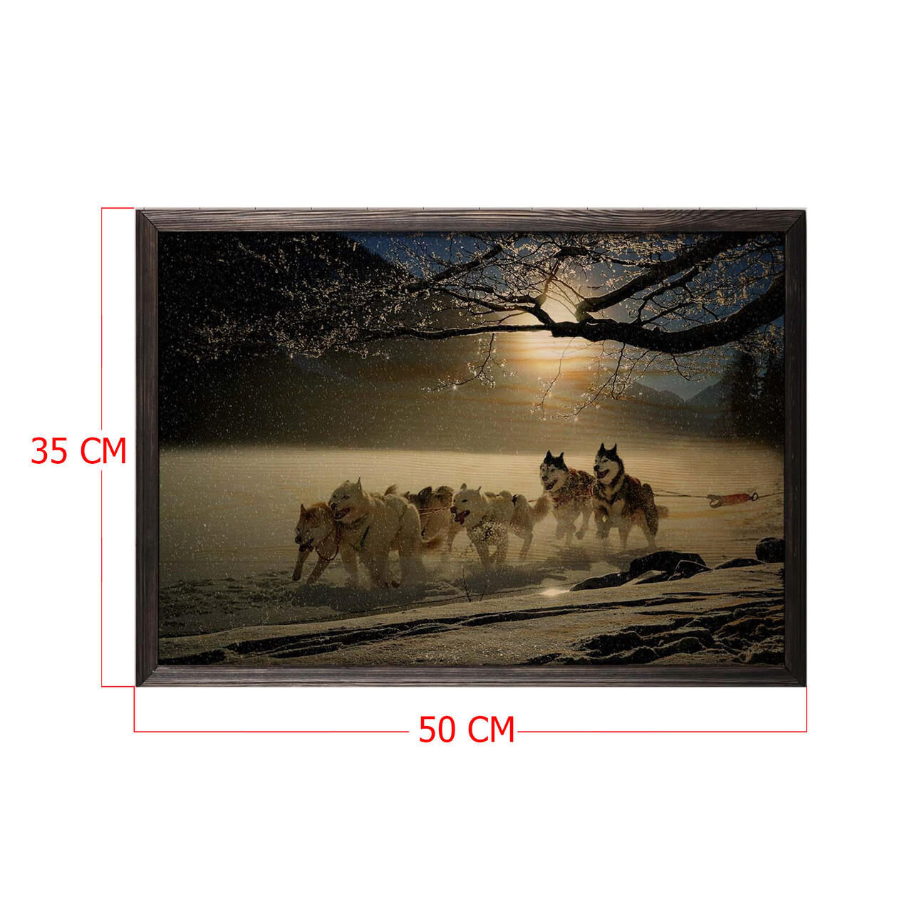 Tablou decorativ, Wolf Horde, Lemn, Lemn, Multicolor