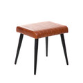 Bancheta Brizo, Homla, 45x37x45 cm, metal/piele, maro