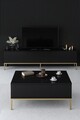 Comoda TV, Bexley, Lord, 180x47x30 cm, PAL, Negru