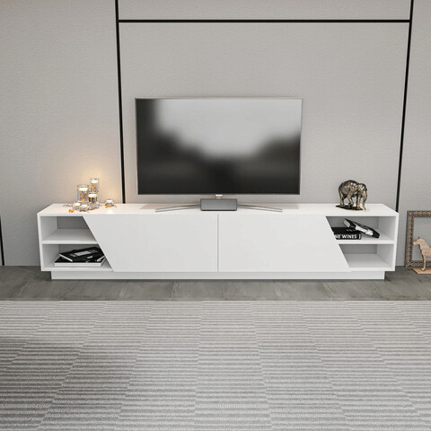 Comoda tv, retricy, rhodes, 240x37.1x47.4 cm, pal, alb