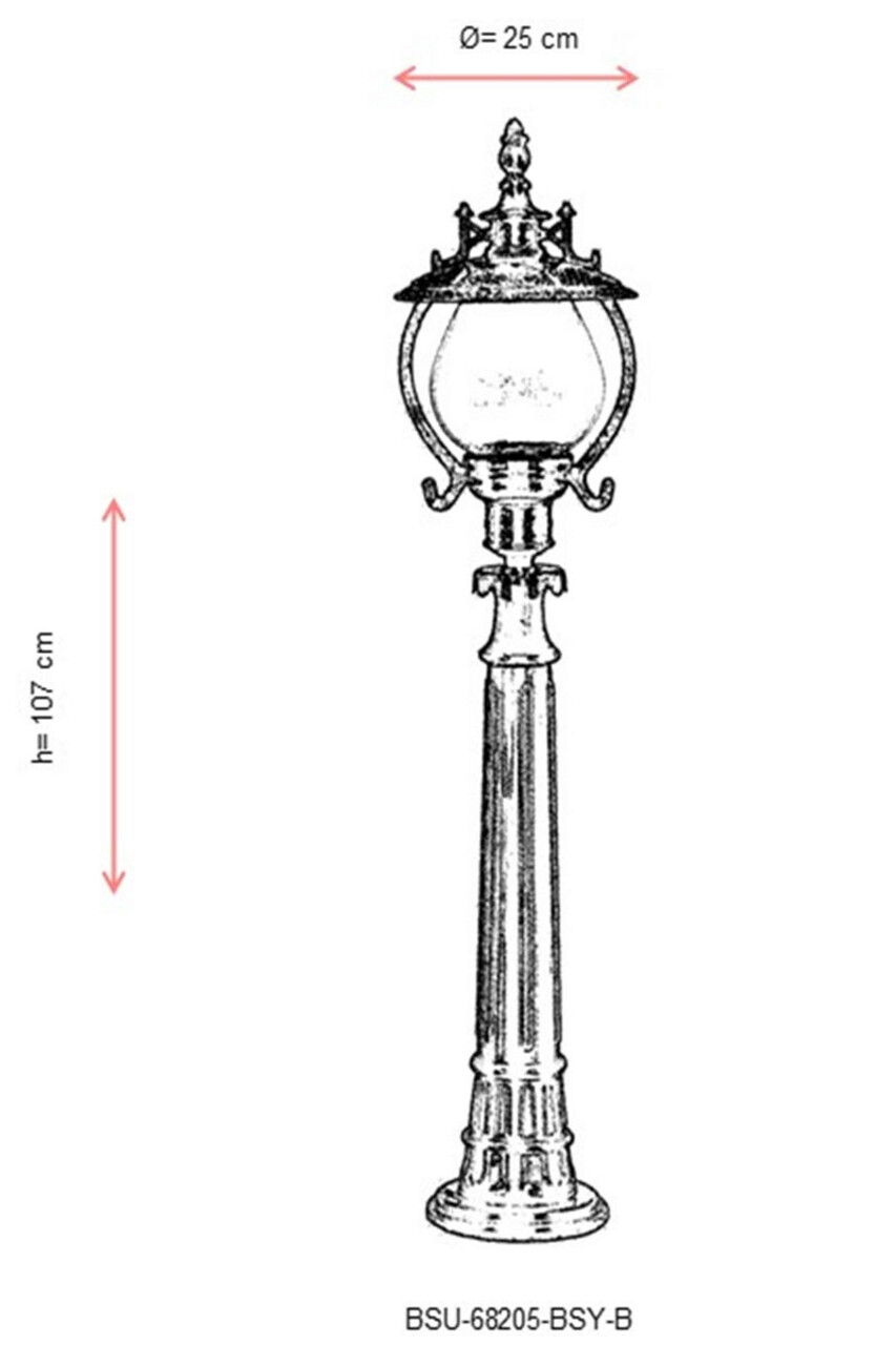 Lampadar de exterior, Avonni, 685AVN1345, Plastic ABS, Negru