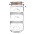 Set 3 recipiente pentru depozitare, Kilner, Alegria, sticla, transparent