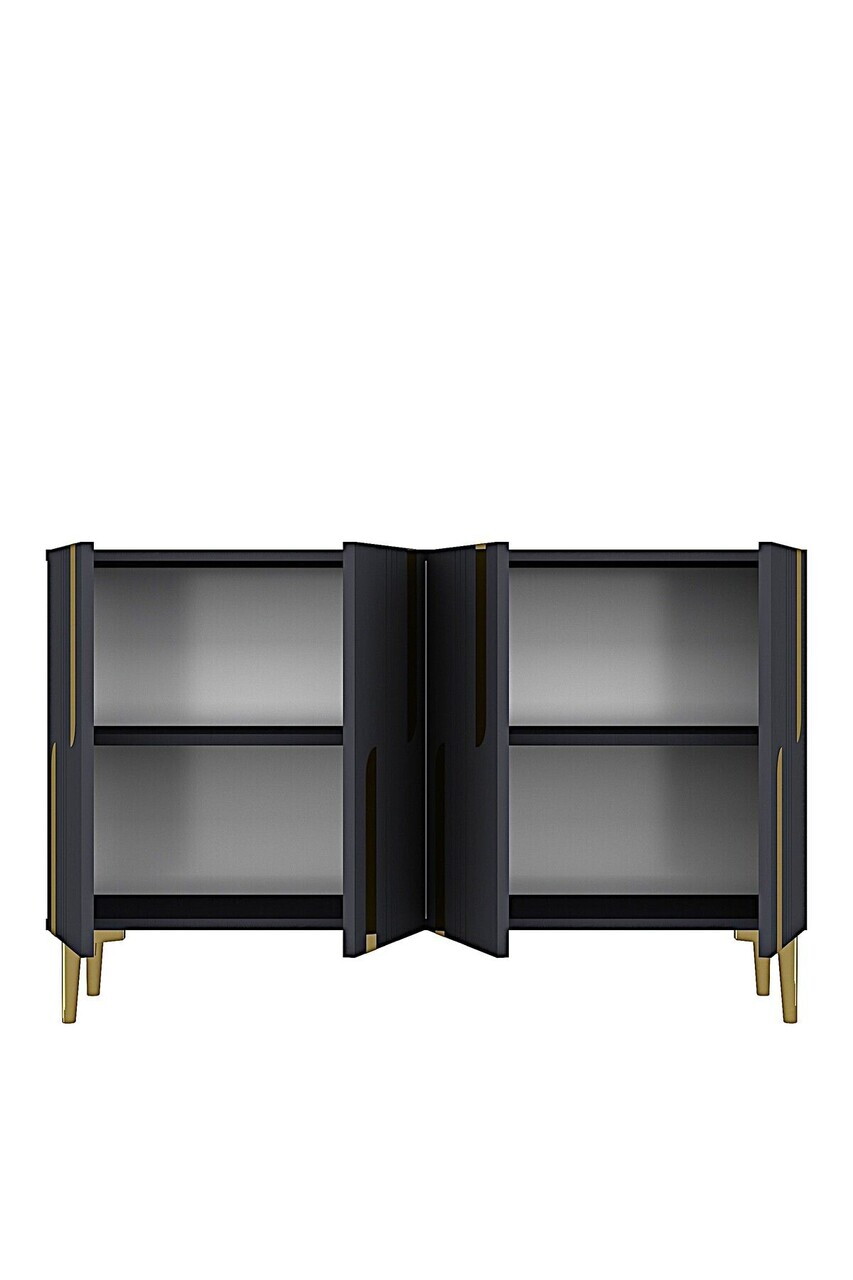 Consola, Hanah Home, Nota 120, 120x75x32 cm, Antracit / Aur — imaginea 6