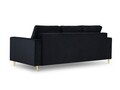Canapea extensibila, Mimosa, Mazzini Sofas, 3 locuri, cu lada de depozitare, 220x100x92 cm, catifea, albastru inchis