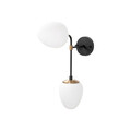 Aplica de perete, Fulgor, 942FLG2122, Metal, Negru / Auriu / Crem