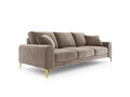 Canapea, Madara, Mazzini Sofas, 3 locuri, gold legs, 222x102x90 cm, catifea, bej