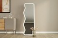 Oglinda decorativa, Siam, Asel, 50x160x2.2 cm, MDF , Alb