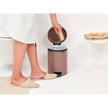 Cos de gunoi cu pedala, Brabantia, NewIcon, 5 L, 27.2x20.5x29.1 cm, otel, grej satinat