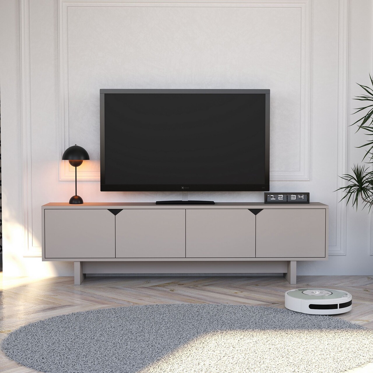 Comoda TV, Hanah Home, Oz, 180x50x30 cm, Bej - view 2