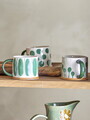 Set 3 cani, Bloomingville, Linora, 11x8.5 cm, 450 ml, ceramica, verde