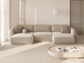 Coltar panoramic extensibil 5 locuri, Tonale, Cosmopolitan Design, 362x149x88 cm, tesatura chenille, bej inchis