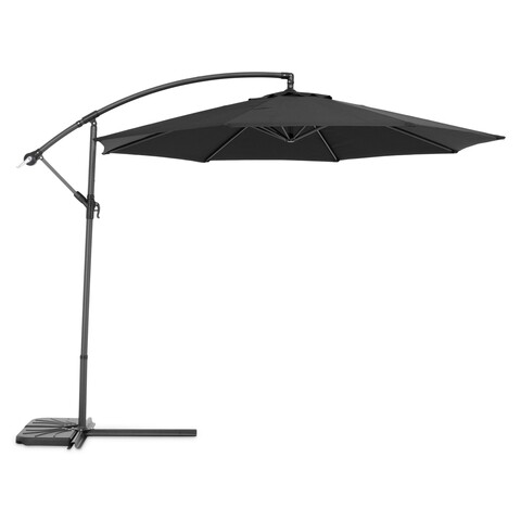 Umbrela cu manivela, Larisa, H.256 D.300 , otel/poliester, negru Gradina