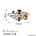 Decoratiune de perete, Infinity, Metal, Latime: 116 cm / Inaltime: 60 cm / Adancime: 4 cm, Multicolor