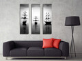 Set 3 tablouri decorative, CU02, Canvas, 20 x 70 cm, 3 piese, Multicolor
