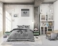 Lenjerie de pat Royal Textile, Dreamhouse His and Her Again Anthracite, 3 piese, 100% bumbac, antracit