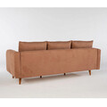 Canapea 3 locuri, Unique Design, 867UNQ1354, Lemn de pin, Maro