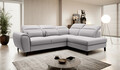 Coltar extensibil dreapta 4 locuri ELTAP, RT-04GO, Noble, 255x201x100 cm, lemn/poliester, gri deschis