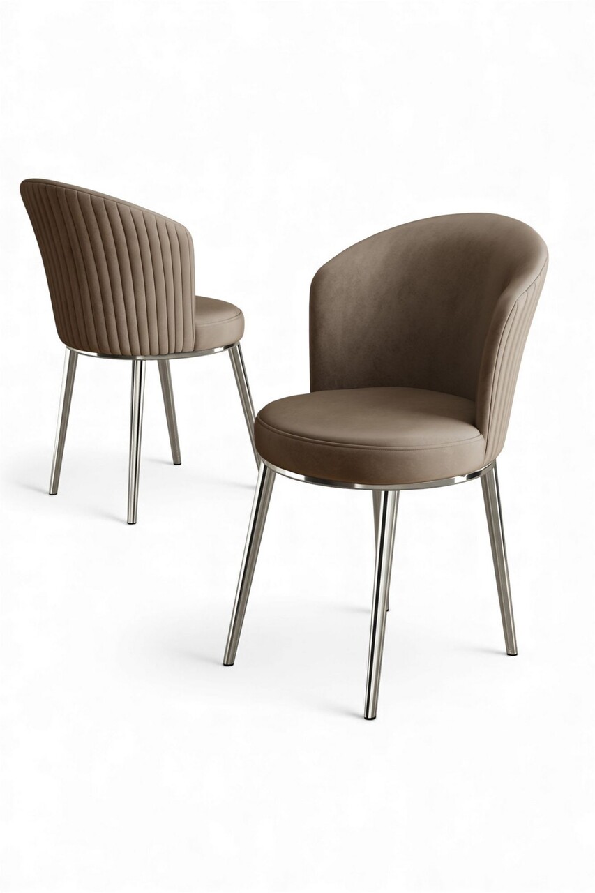 Set scaune 2 piese, Hanah Home, Risa, Cappuccino / Chrome - view 2