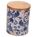 Recipient cu capac, Classic Flower, Creaciones Meng, 13.5x16.5 cm, metal/bambus