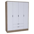 Dulap pentru haine, Miwood, Nisan 1600-018, Nuc deschis / Alb