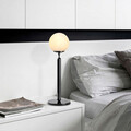 Lampa de masa, Fulgor, 942FLG1811, Metal, Negru / Crem