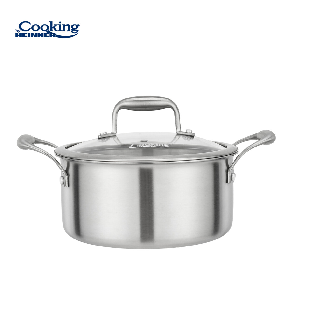 Semioala cu capac Atomic3, Cooking by Heinner, 20x10 cm, 2.8 L, inox/sticla, argintiu - imagine 3