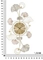 Decoratiune pentru perete cu ceas, Mauro Ferretti, Leavy, 52.5 x 3.5 x 102 cm, fier, multicolor