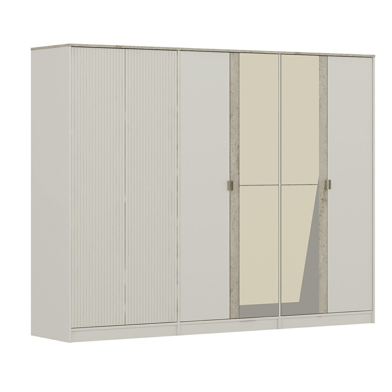 Dulap pentru haine, Hanah Home, Valento, 270x210x60 cm, Piatră Lunii / Travertin — imaginea 4