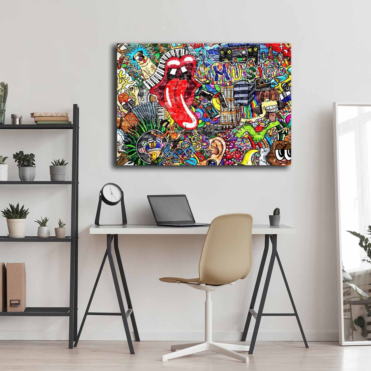 Tablou decorativ, 70100POP-009, Canvas, Lemn, Multicolor — imaginea 2