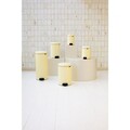 Cos de gunoi cu pedala, Brabantia, NewIcon Mellow Yellow, 20 L, 38x29x46.7 cm, otel, galben pastel