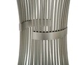 Masuta inalta Funnel, Mauro Ferretti, 50x50x100 cm, fier/marmura, argintiu