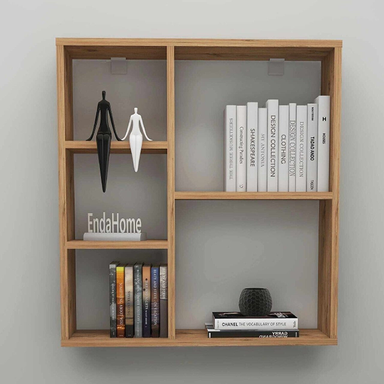 Raft de perete, Hanah Home, Myra, 70.8x74.5x20 cm, Maro — imaginea 2