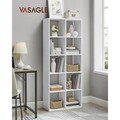Biblioteca cu 10 compartimente, Scandinavian Style, Vasagle, 65.5x30x161.5 cm, PAL, alb cloud