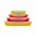 Set 4 cutii alimentare Jocca, 13.5 x 28.5 x 39.5 cm, silicon, multicolor