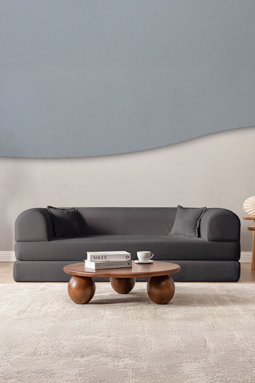 Canapea extensibila 3 locuri, Atelier del Sofa, 118FVL1306, Tesatura plus reiata, Antracit - view 2