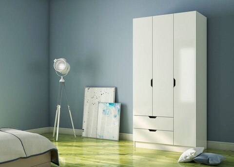 Dulap pentru haine, Rabi, Rb-155, 90x180x45 cm, Alb mat