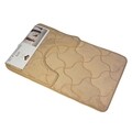 Set 2 covorase de baie, Casa Plastor, Shapes, 45 x 73 cm, 37 x 45 cm, poliester/poliuretan/PVC, bej