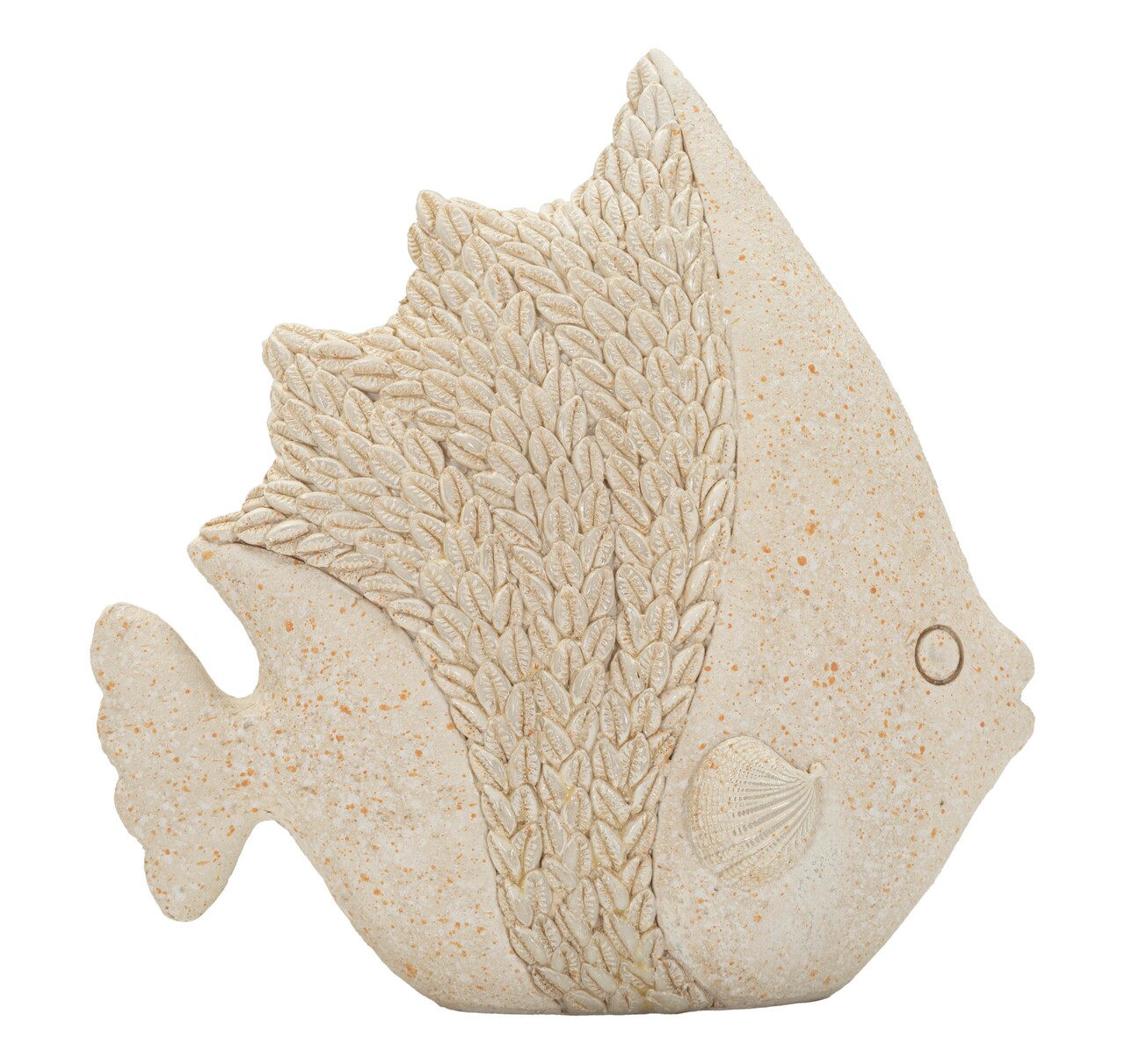 Decoratiune, Mauro Ferretti, Fish, 16.7x6.5x16.8 cm, polirasina, bej - imagine 6