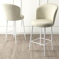 Set scaune  de bar 4 piese, Charlotte, Fora, Metal, Crem/Alb