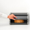 Cutie pentru paine, Brabantia, Roll Top, 31.6x26.5x17.3 cm, otel, negru mat