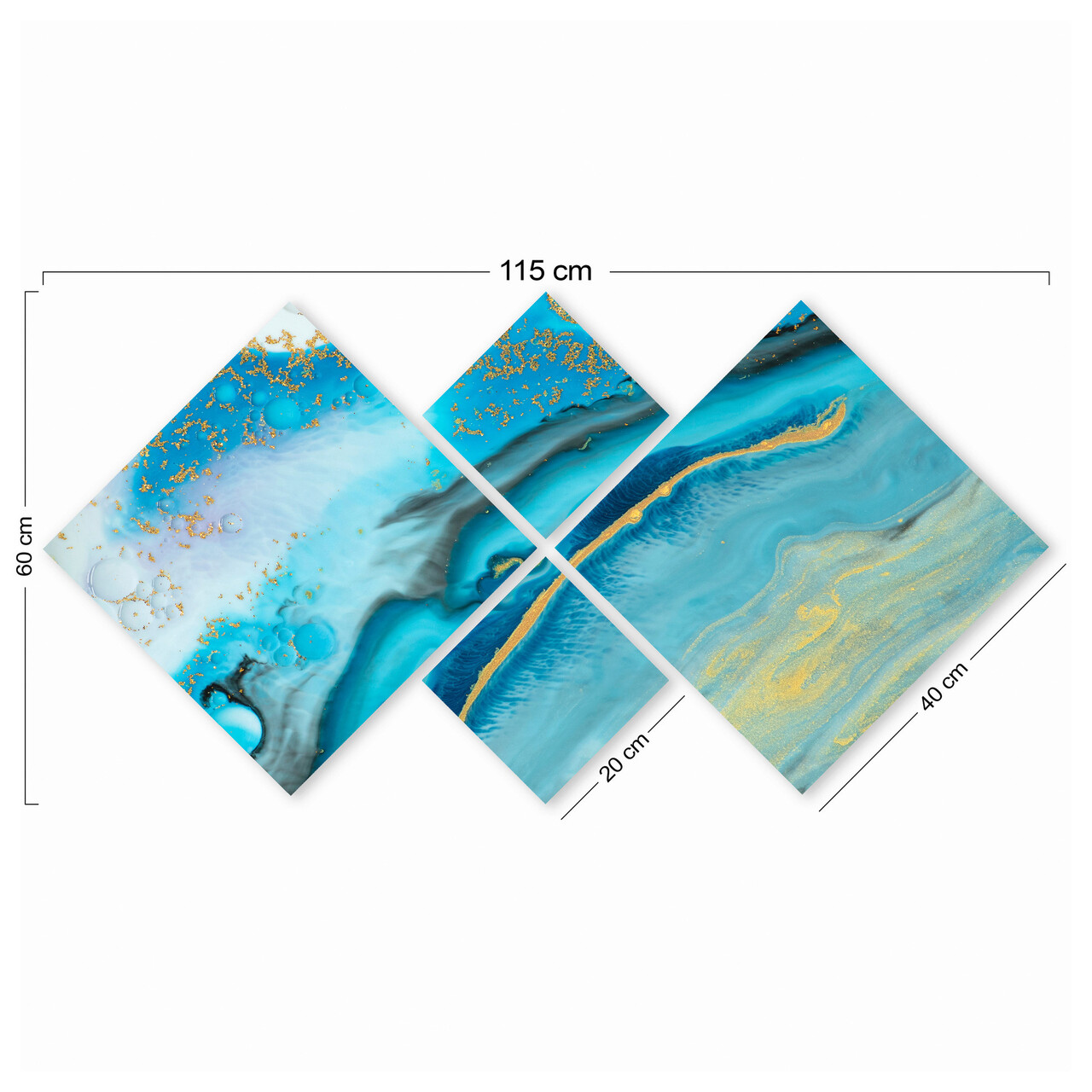 Set 4 tablouri decorative, 4MDF2032644, MDF, Imprimat UV, Multicolor