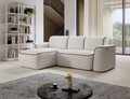 Coltar stanga 4 locuri ELTAP, Ume, 287x190x88 cm, lemn/poliester, alb/maro inchis
